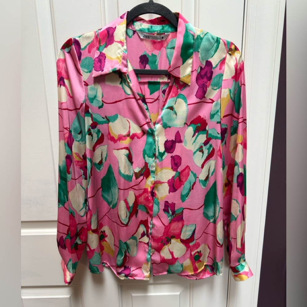 Zara floral blouse